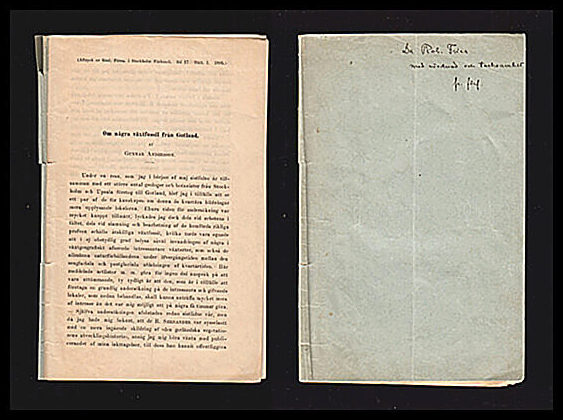 Gunnar Andersson : Om några växtfossil från Gotland