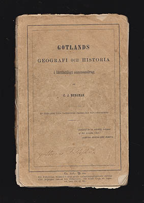 C. J. Bergman : Gotlands geografi och historia