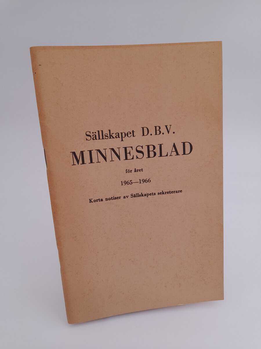 Sällskapet DBV minnesblad : 1965-66