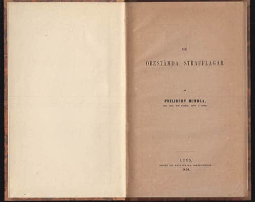 Philibert Humbla : Om obestämda strafflagar