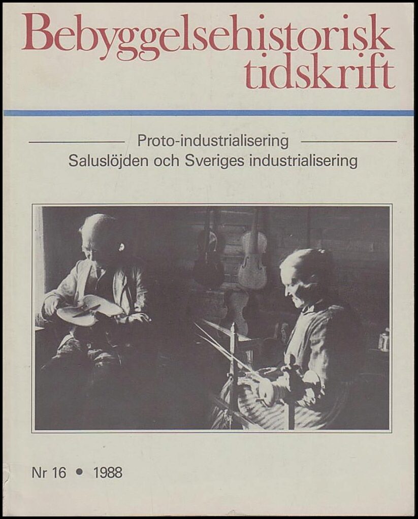 Bebyggelsehistorisk tidskrift : 1988 / 16