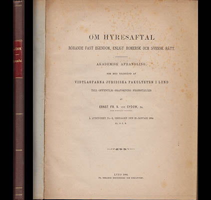 Ernst Fr. N. von Sydow : Om hyresaftal