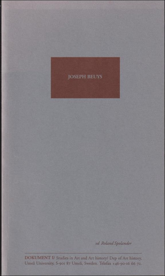 Roland Spolander : Joseph Beuys