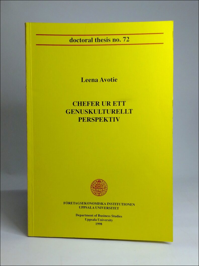 Leena Avotie : Chefer ur ett genuskulturellt perspektiv