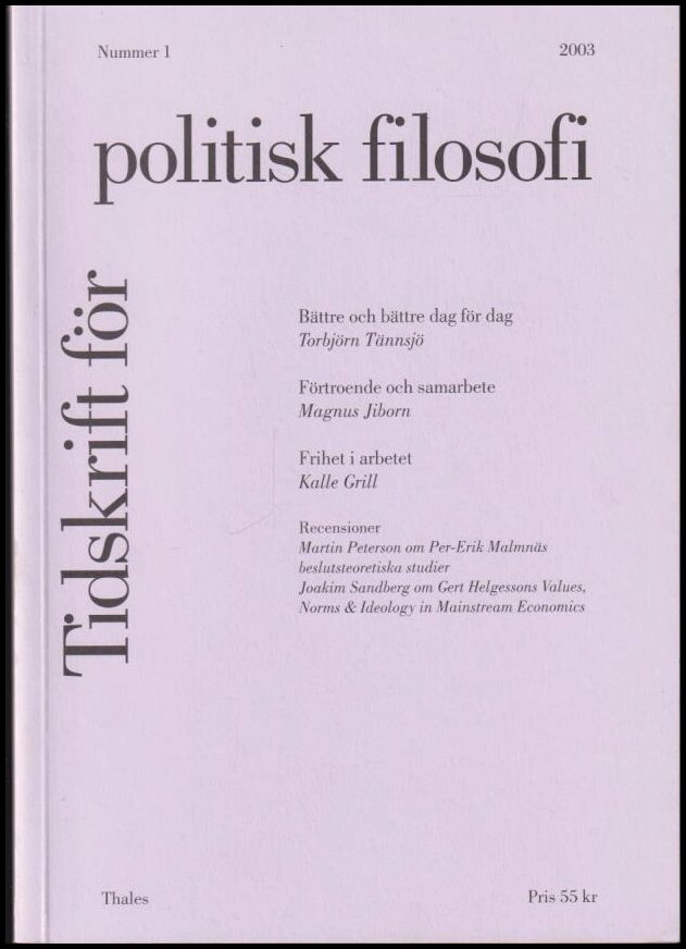 Tidskrift för politisk filosofi : 2003 / 1