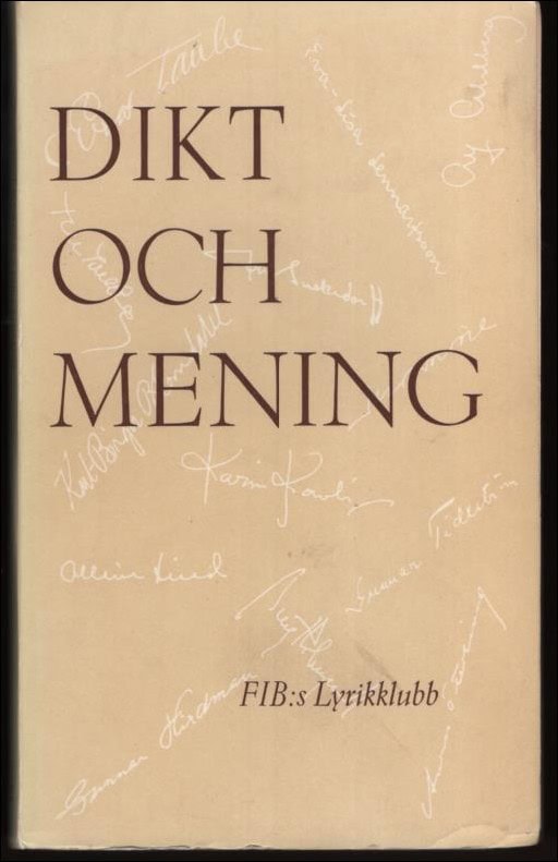 Stig Carlson : Dikt och mening