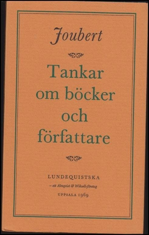 Joubert : Tankar om böcker och författare