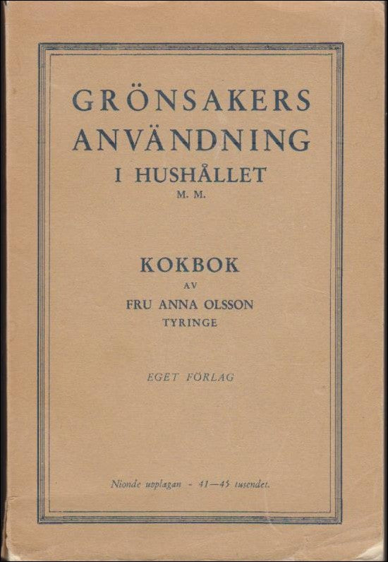 Anna Olsson : Kokbok