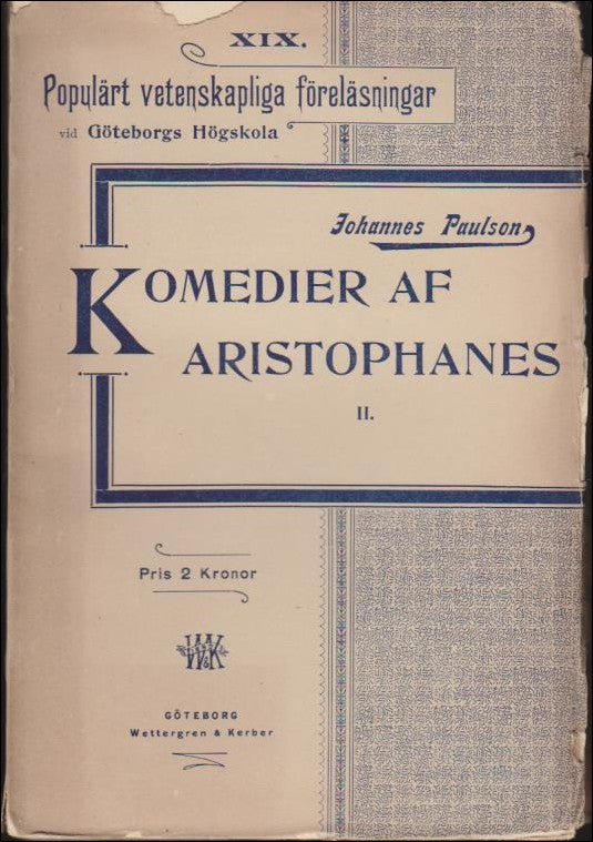 Johannes Paulson : Komedier af Aristophanes