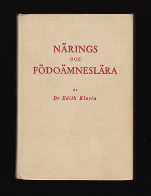 Edith Klarin : Närings- och födoämneslära
