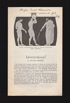 Roland Hentzel : Idrottsmoral