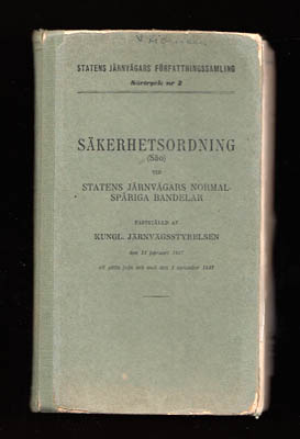 Statens Järnvägars Författningssamling : Säkerhetsordning