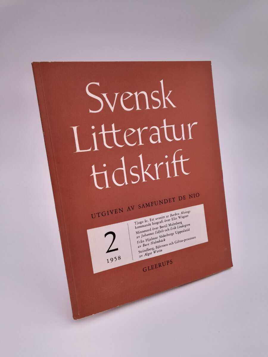 Svensk litteraturtidskrift : 1958/2