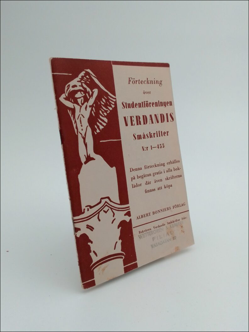 Otto Fridén : Studentföreningen Verdandis småskrifter