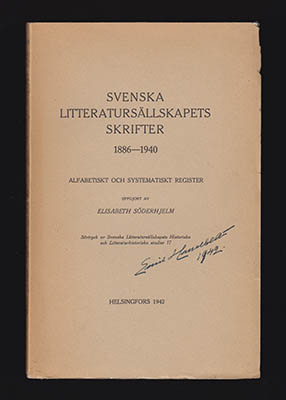 Elisabeth Söderhjelm : Svenska litteratursällskapets skrifter 1886-1940