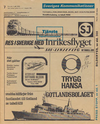 Sveriges Kommunikationer 7 from 1 juli 1972