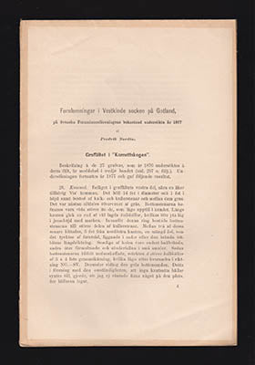 Fredrik Nordin : Fornlemningar i Vestkinde socken