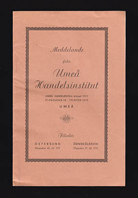 O. M. Fitinghoff : Meddelande från Umeå Handelsinstitut