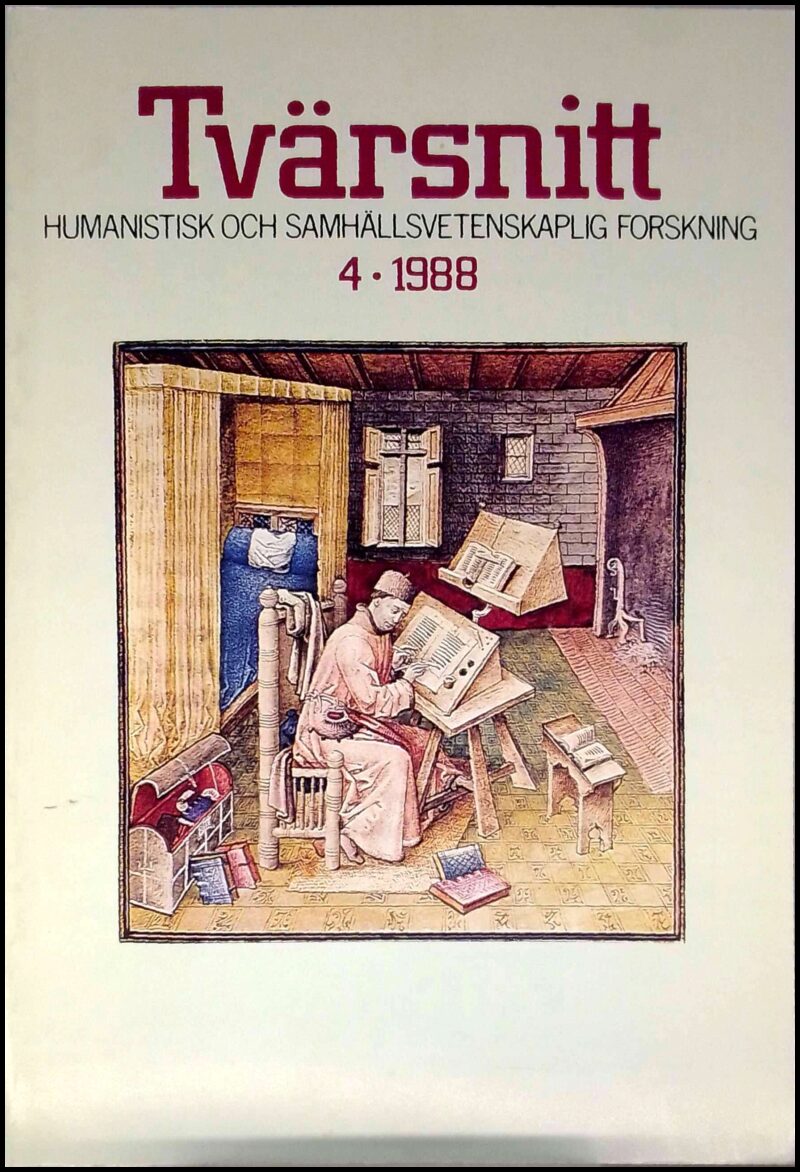 Tvärsnitt : humanistisk och samhällsvetenskaplig forskning : 1988 / 4