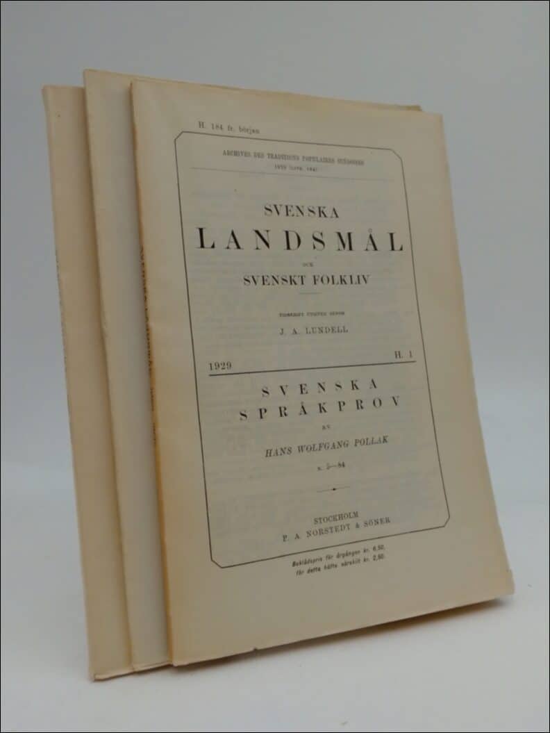 J. A. Lundell : Svenska landsmål (Livr. 184) (livr. 186) (Livr. 188)