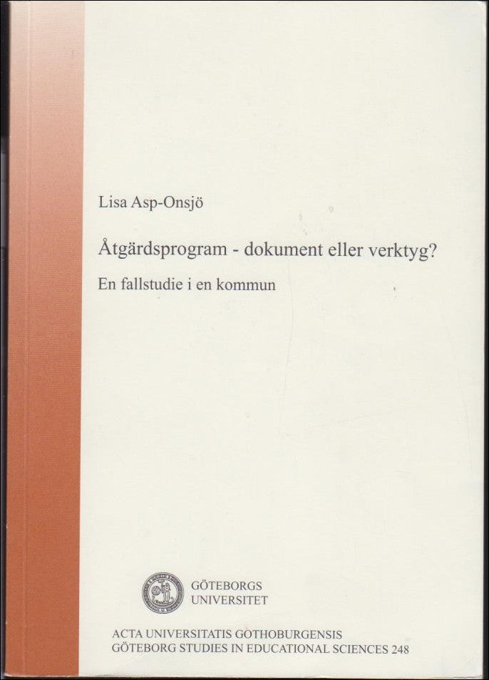 Lisa Asp-Onsjö : Åtgärdsprogram