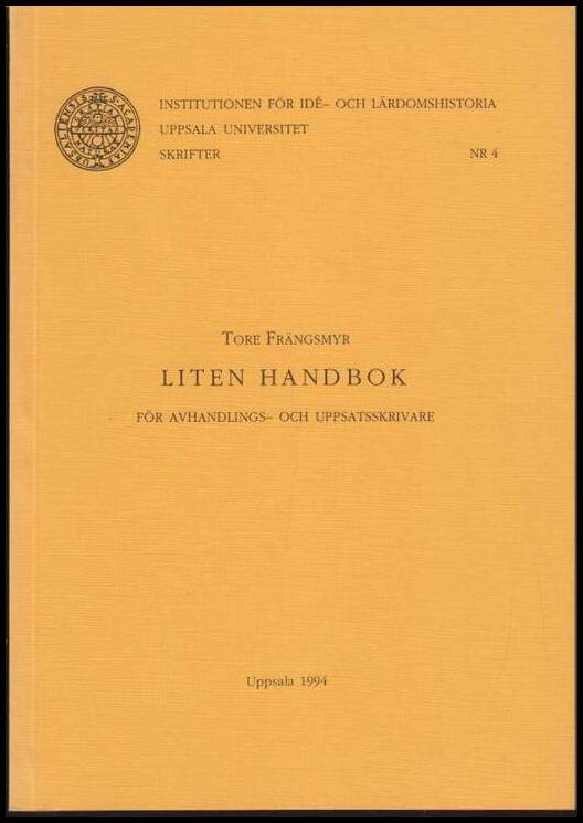 Tore Frängsmyr : Liten handbok