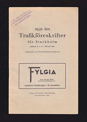 1932 års Trafikföreskrifter för Stockholm
