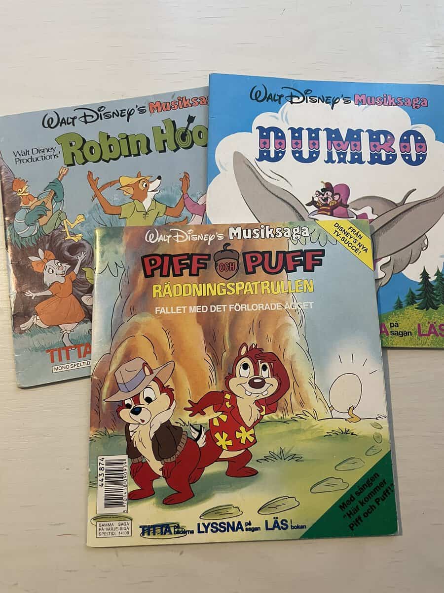 3x Titta lyssna läs - Piff och Puff räddningspatrullen - Dumbo - Robin Hood - Musiksaga