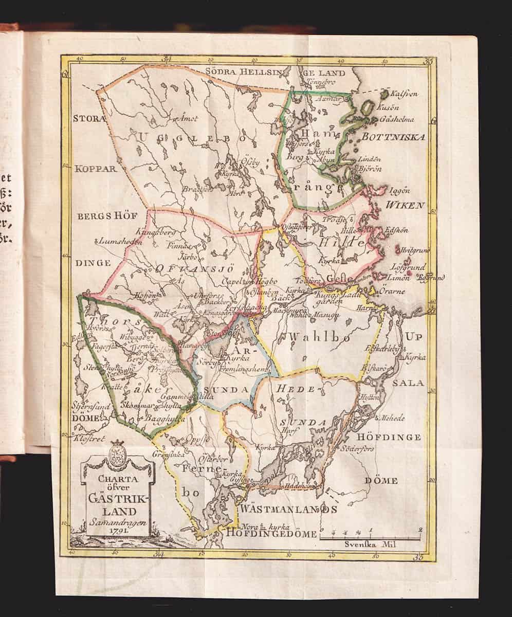 Abraham Abrahamsson Hülphers : Samlingar til en beskrifning öfwer Norrland och Gefleborgs län, Första Afdelningen om Gestrikland (allt som utkom)