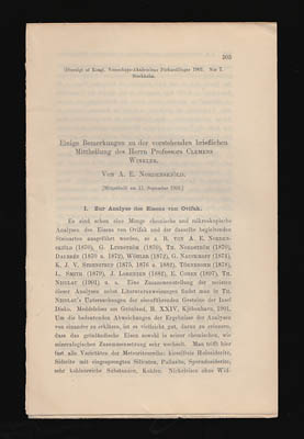 Adolf Erik Nordenskiöld : Einige Bemerkungen zu der vorstehenden brieflichen Mittheilung des Herrn Professors Clemens Winkler