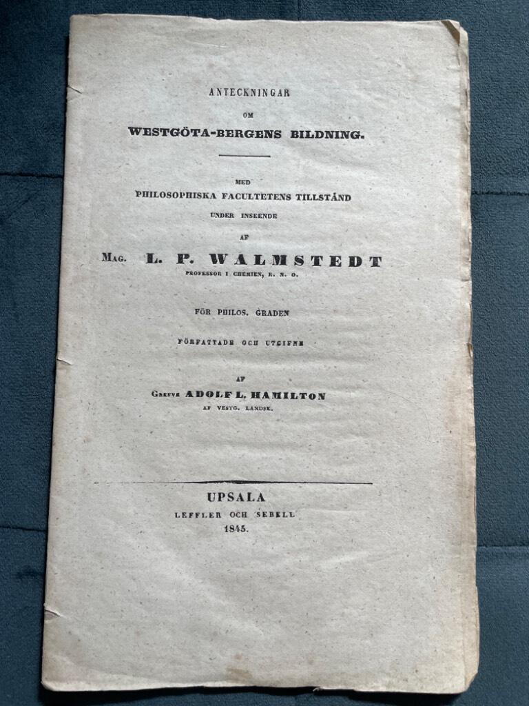 Adolf L. Hamilton : Anteckningar om Westgöta-bergens bildning
