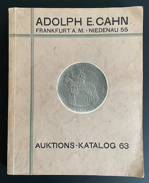 Adolph E. Cahn. : Auktions-katalog 63.