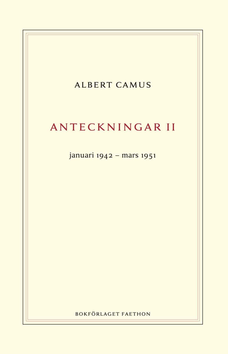 Albert Camus : Anteckningar 2