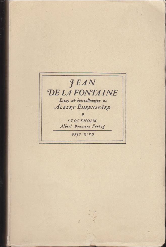 Albert Ehrensvärd : Jean de la Fontaine