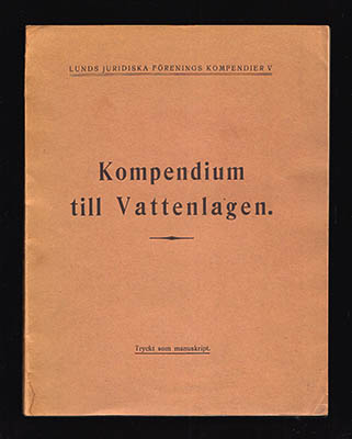 Albert Ernberg : Kompendium till Vattenlagen