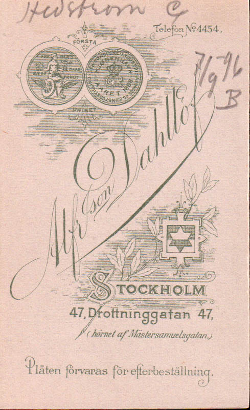Alfr. J:son Dahllöf (1841-1908) Stockholm (fotograf)