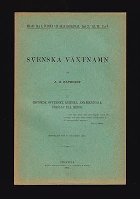 Alfred Gabriel Nathorst : Svenska växtnamn