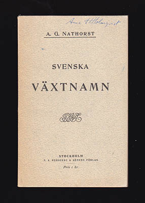 Alfred Gabriel Nathorst : Svenska växtnamn