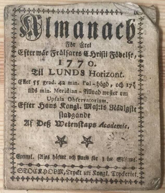 Almanack 1770