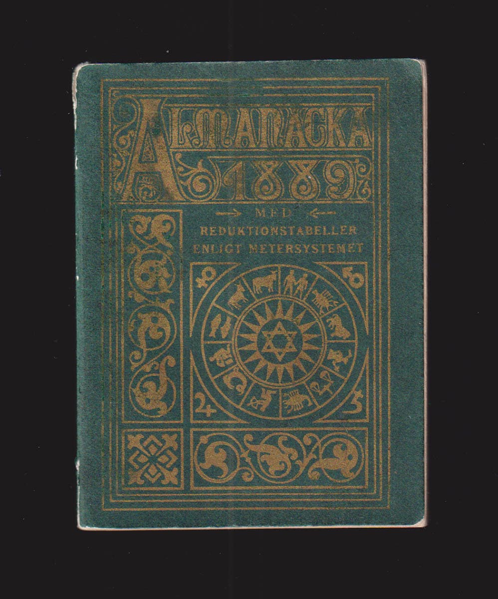 Almanacka med Reduktionstabeller efter metersystemet 1889