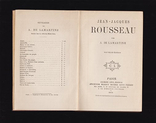 Alphonse de Lamartine : Jean-Jacques Rousseau