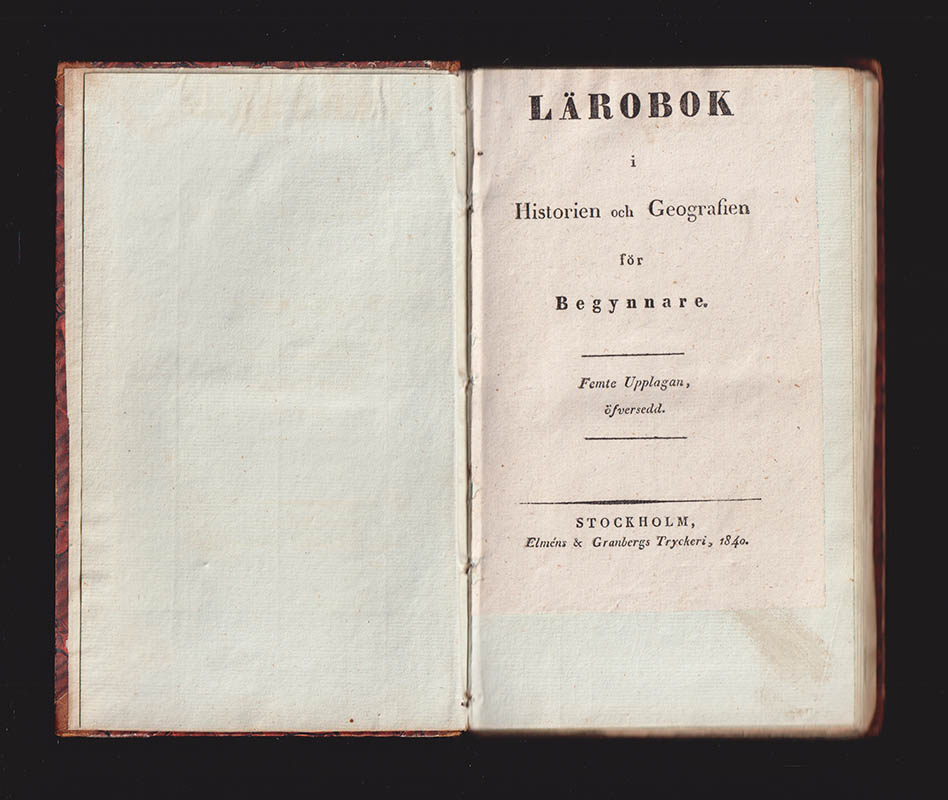 Anders Jacob Cnattingius : Lärobok i historien och geografien för begynnare