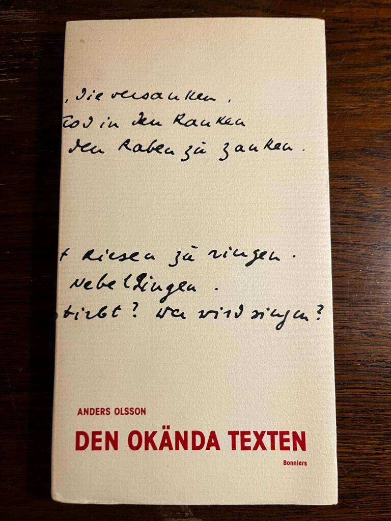 Anders Olsson : Den okända texten