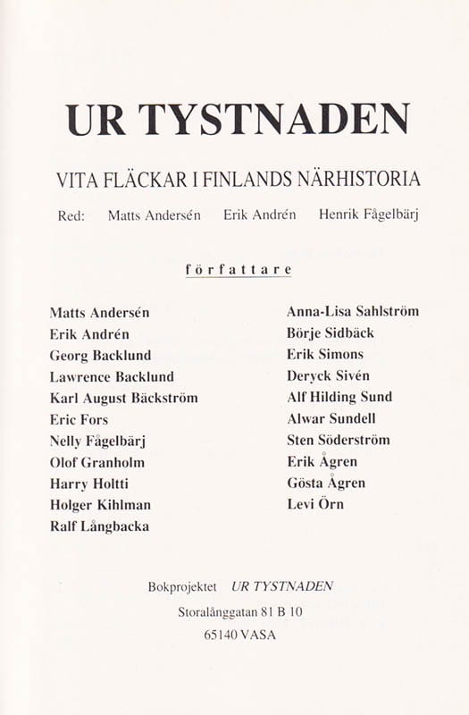 Andersén, Matts ; Andrén, Erik (1920-1989) ; Fågelbärj, Henrik : Ur tystnaden