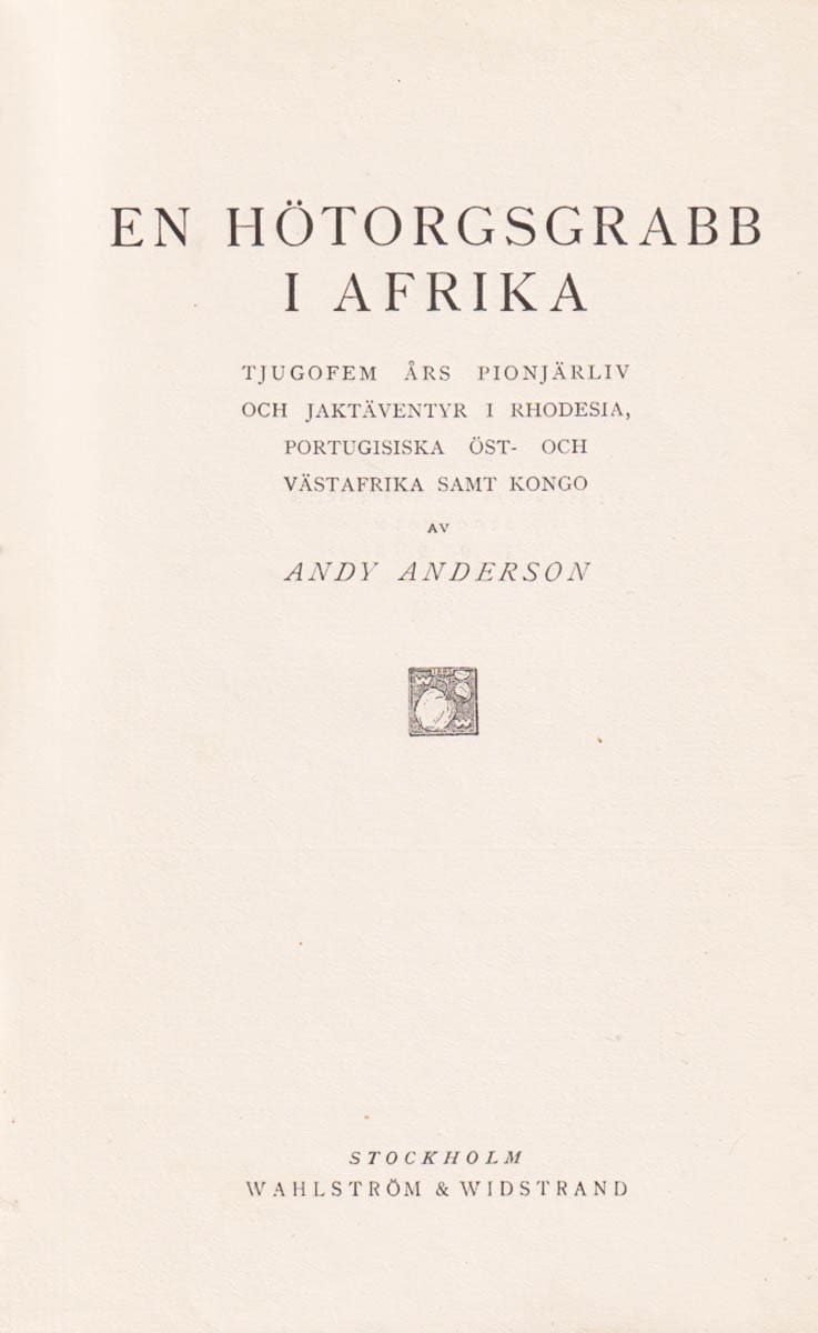 Andy Anderson : En hötorgsgrabb i Afrika.