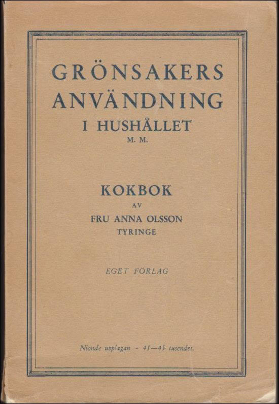 Anna Olsson : Kokbok