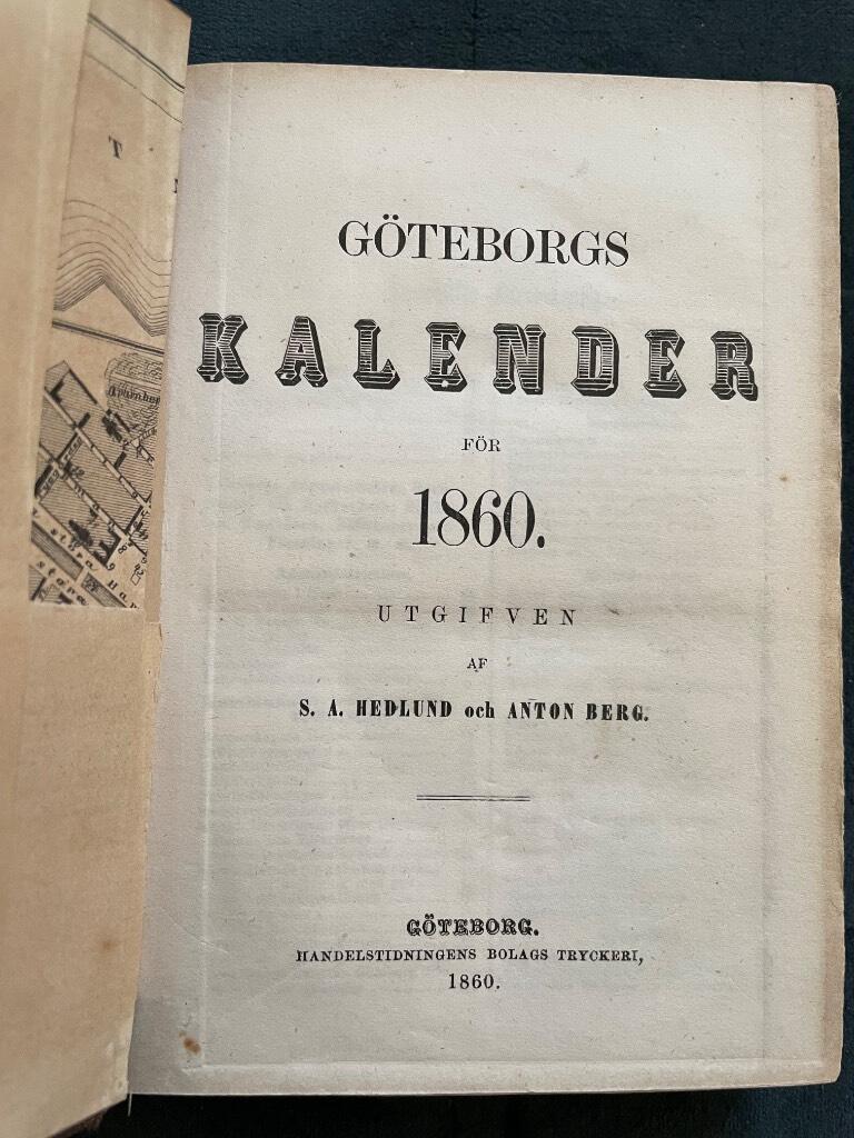 Anton Berg S. A. Hedlund : Göteborgs kalender för 1860