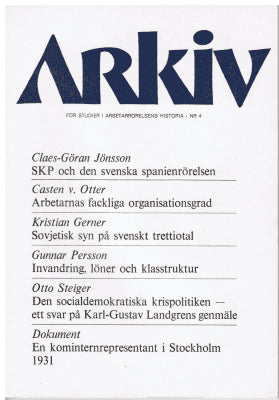 Arkiv. För studier i arbetarrörelsens historia - 4