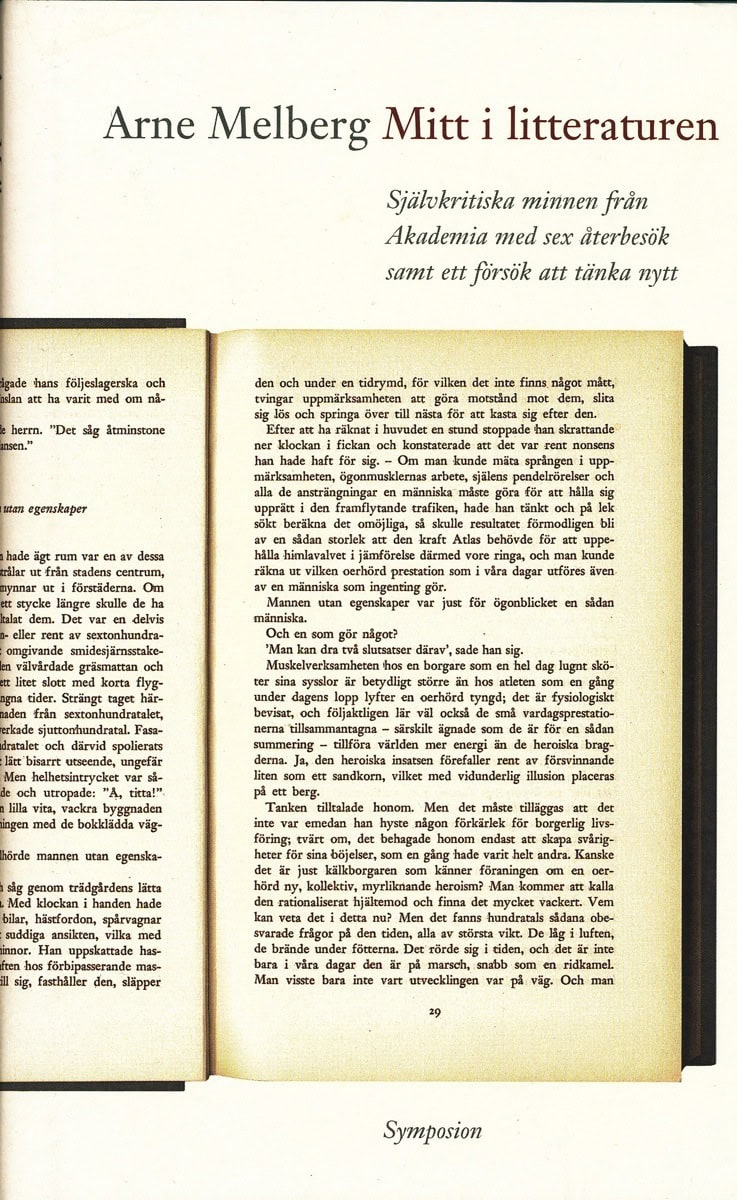 Arne Melberg : Mitt i litteraturen