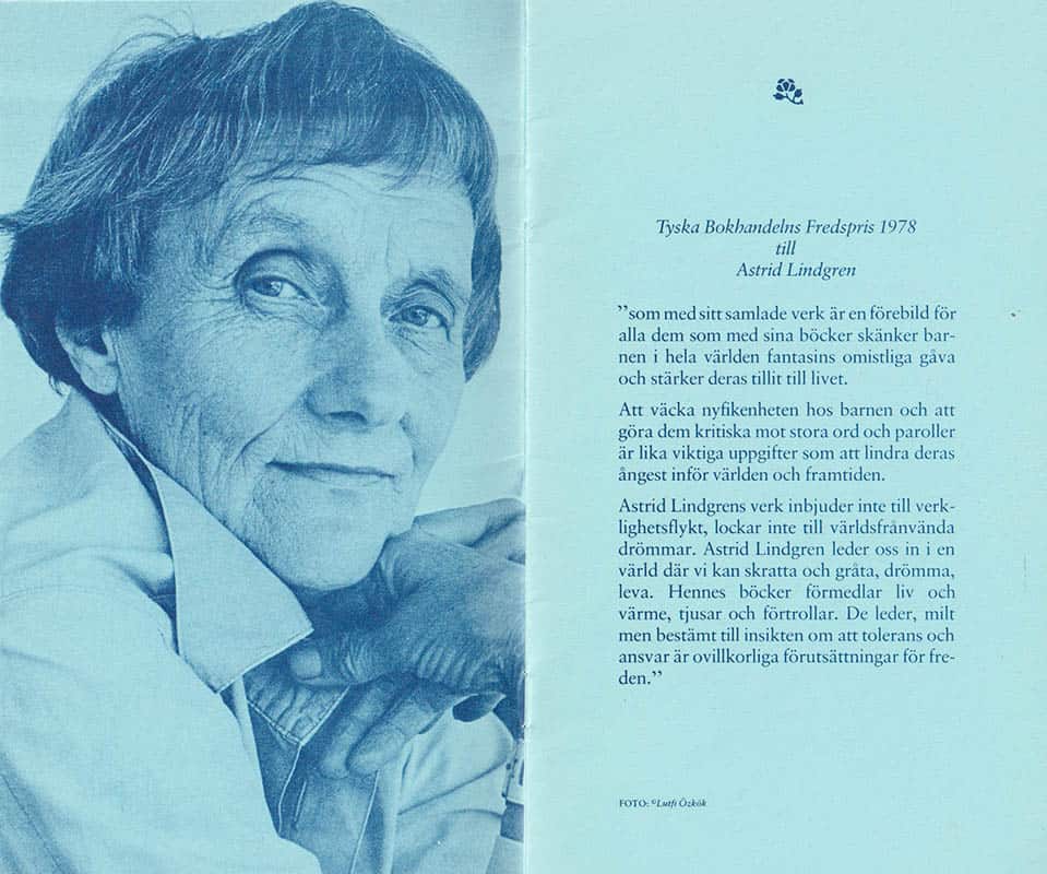 Astrid Lindgren : Aldrig våld! Tal hållet vid mottagandet av Tyska bokhandelns fredspris i Frankfurt den 22 oktober 1978